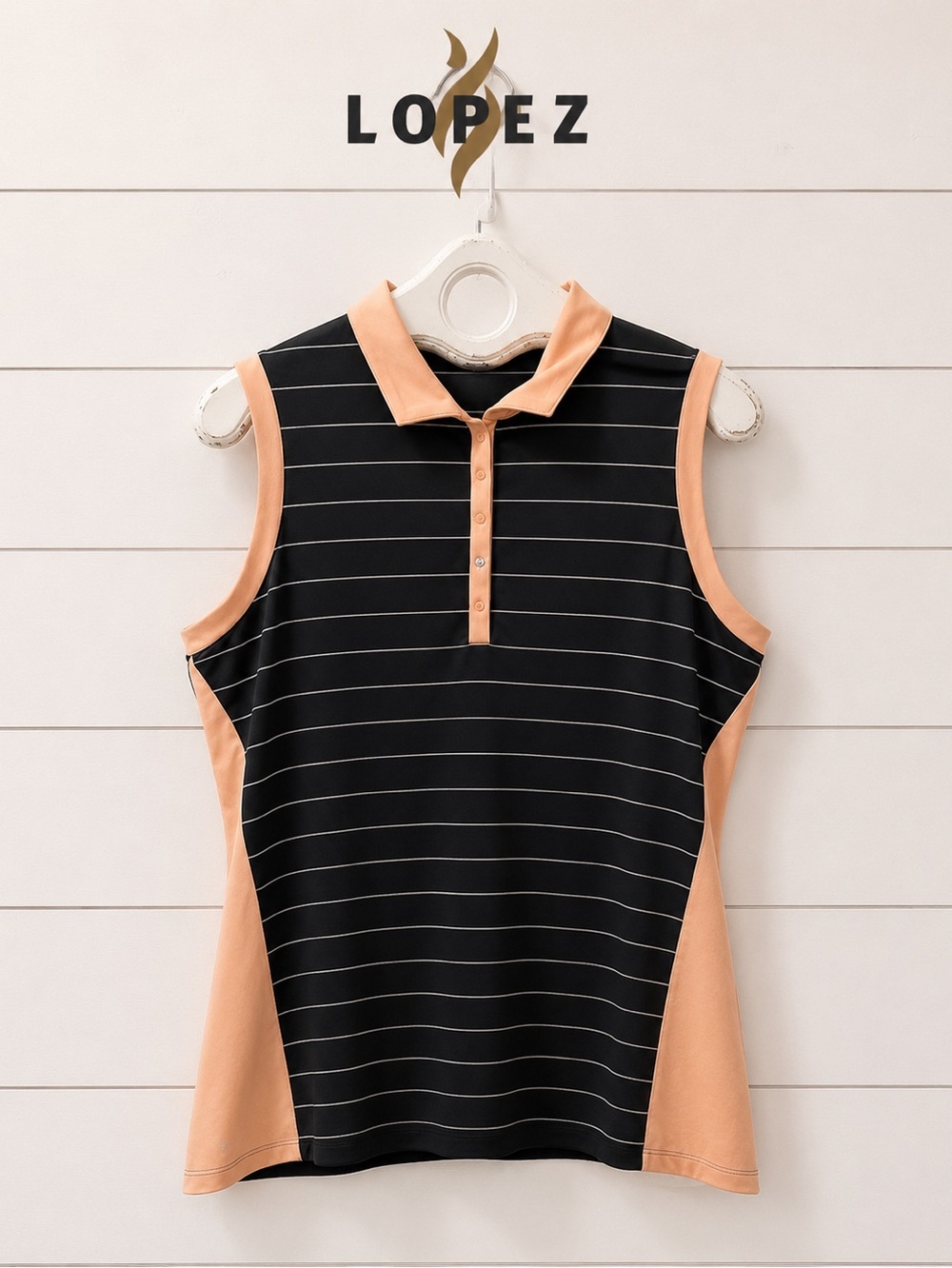 LOPEZ – Sleeveless Golf Polo Top – Size 1X